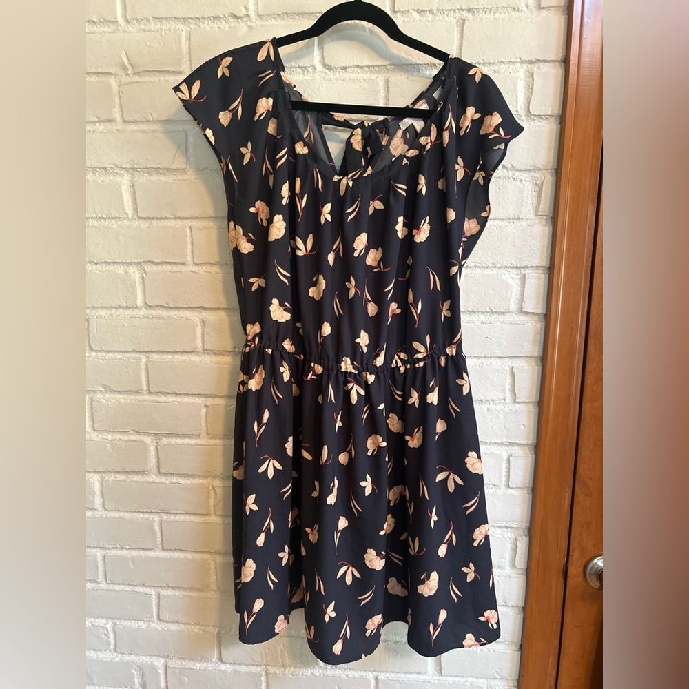 LC Lauren Conrad Navy Floral Mini Dress